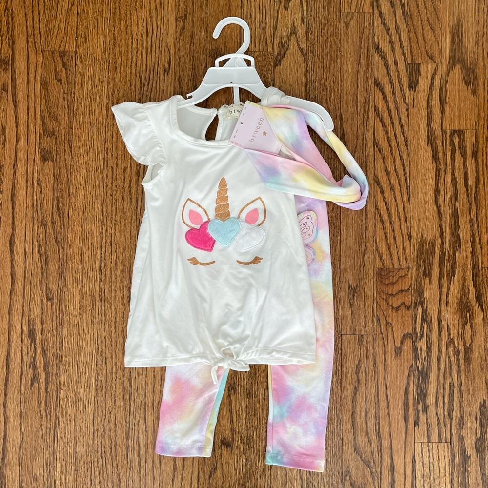 Btween Rainbow Unicorn 24mo Matching Set